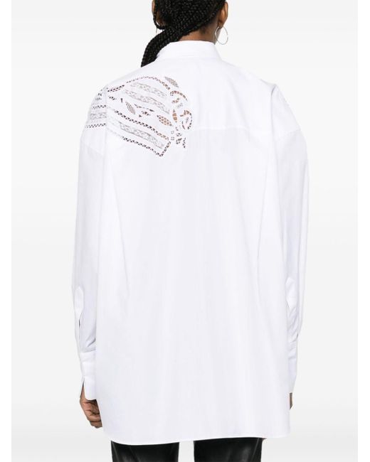 Camisa con detalle de encaje Ermanno Scervino de color White