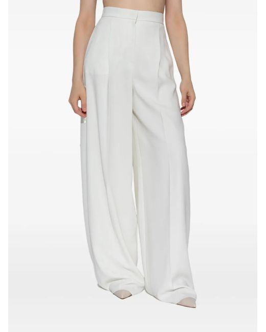 Max Mara White Pleated Trousers