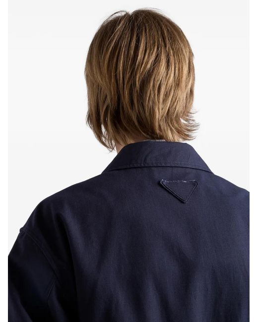Prada Blue Cotton Safari Jacket for men