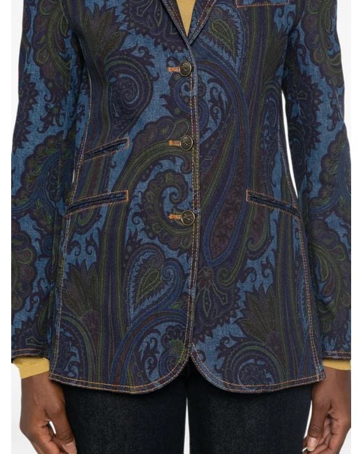 Etro Denim Jack in het Blue