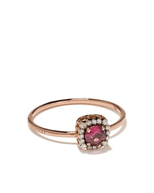 Selim Mouzannar Pink 18kt Rose Gold Diamond Rhodolite Beirut Ring