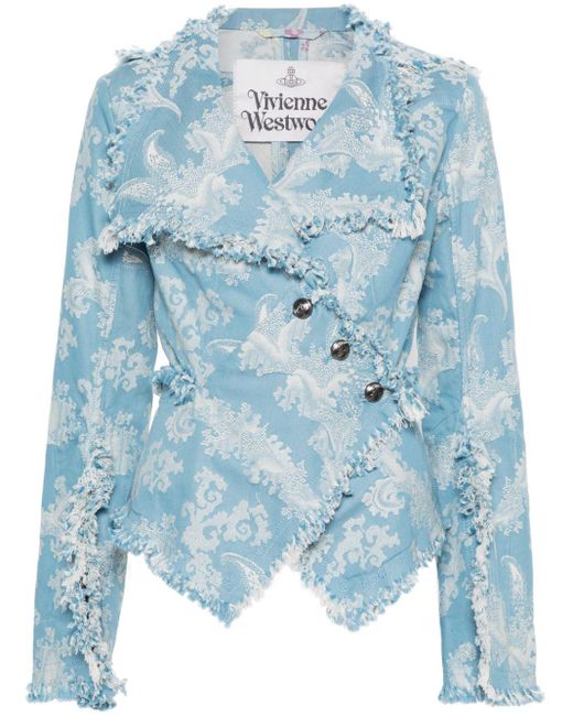 Vivienne Westwood Blue Worth More Jacke mit Fransen
