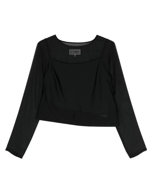 MM6 by Maison Margiela Black Layered Sheer Top