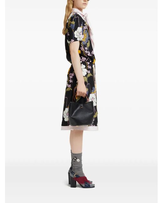 Marni Black Pannier Ring-Handle Bucket Bag