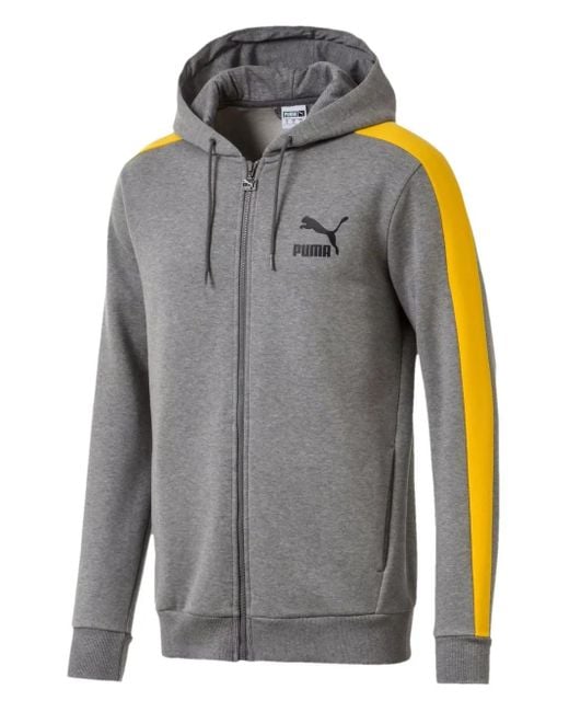 Felpa Con Zip E Logo T7 di PUMA in Gray da Uomo