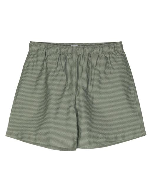 Sunspel Green Pinstripe Cotton-blend Shorts for men