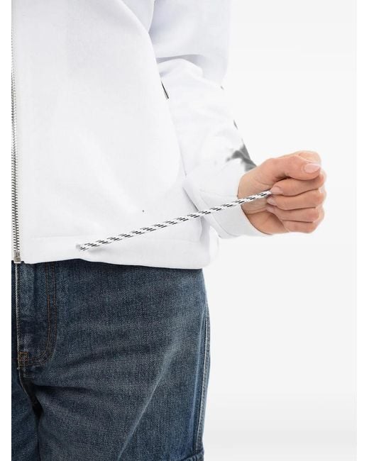 John Richmond White Logo-Embroidered Drawstring Sweatshirt