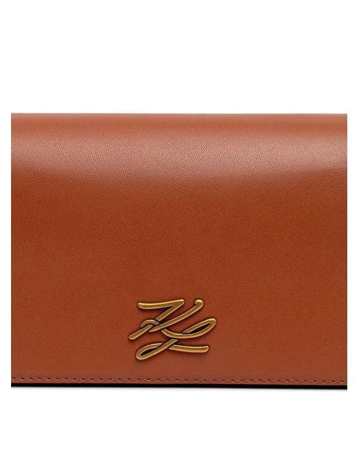 Karl Lagerfeld Brown K/Autograph Logo-Plaque Cross Body Bag