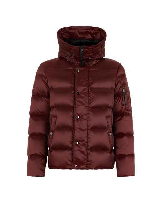 Moorer Red Hooded Padded Jacket for men
