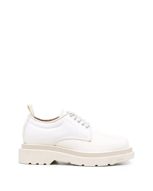 Buttero White Lace-Up Leather Derby Shoes