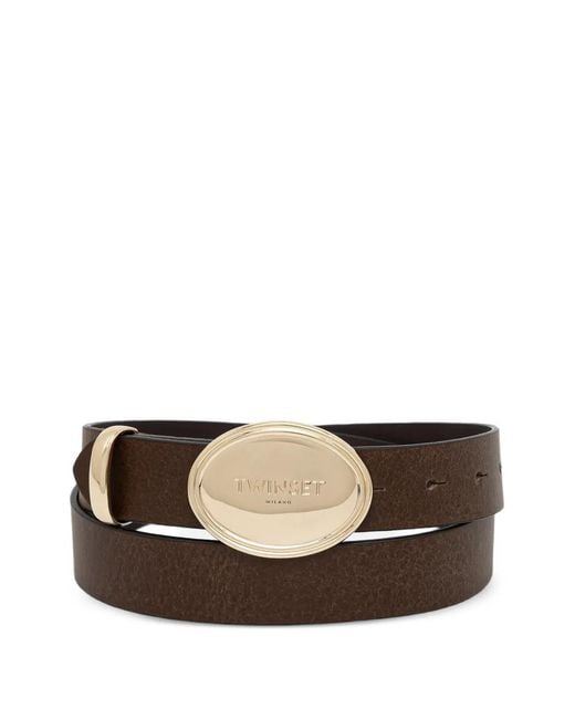 Twinset Brown Oval-Buckle Belt