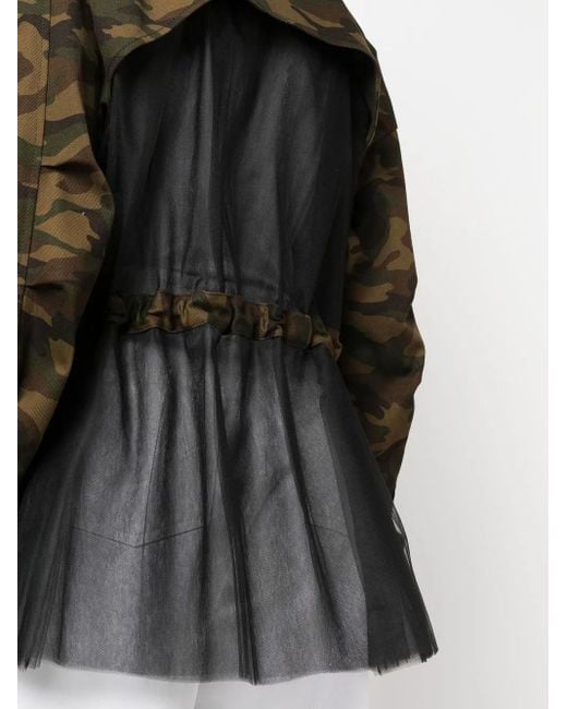 Monse Black Deconstructed Camouflage Jacket