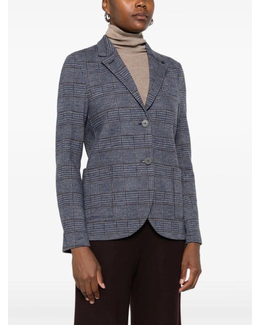 Harris Wharf London Blue Button Check Blazer