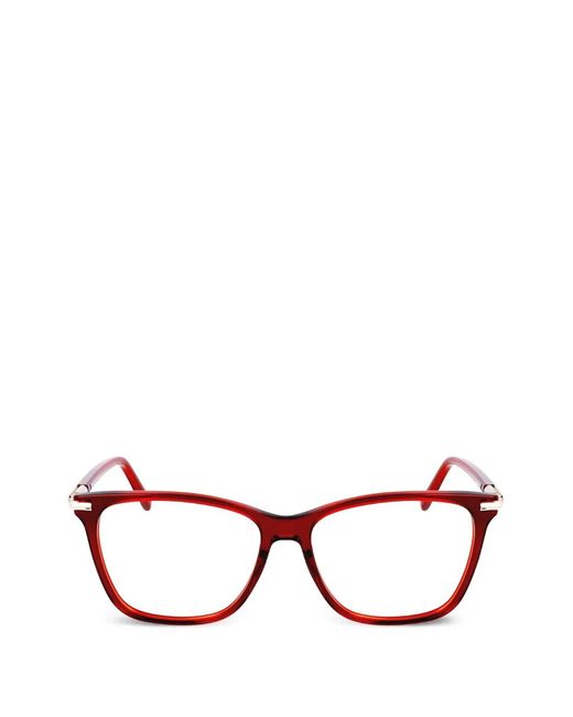 Ferragamo Eyewear Red Square-Frame Glasses