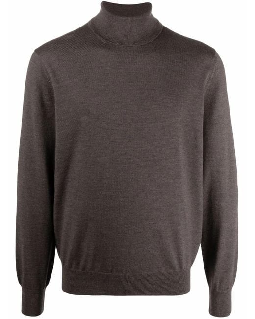 D4.0 Gray Roll Neck Knitted Jumper for men