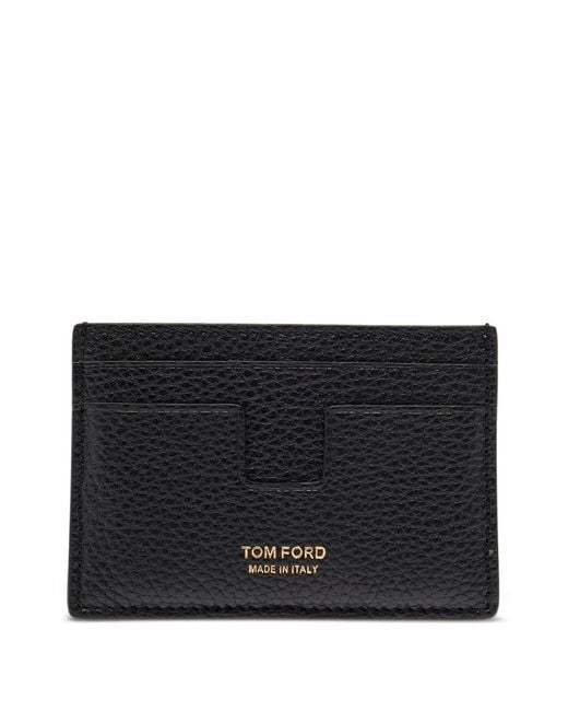Tom Ford Black Leather Card Holder for men