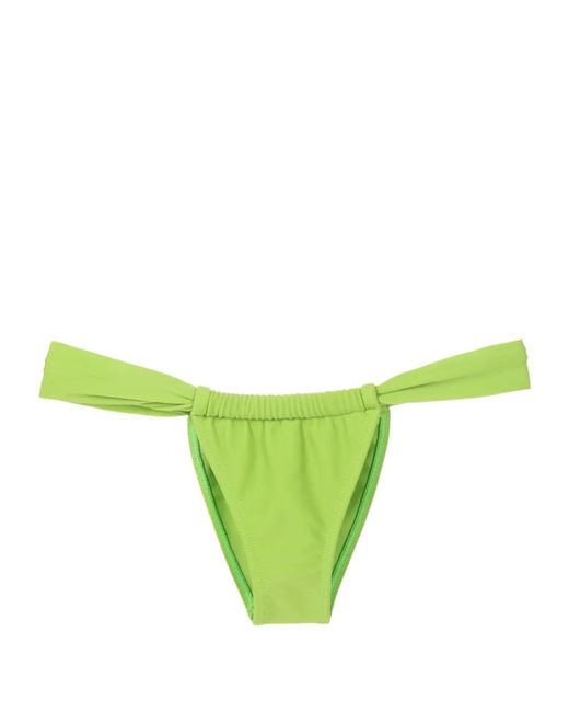 Amir Slama Green Gathered Low-Waisted Bikini Bottoms