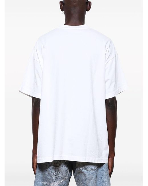 SAINT Mxxxxxx White Logo-print Cotton T-shirt for men