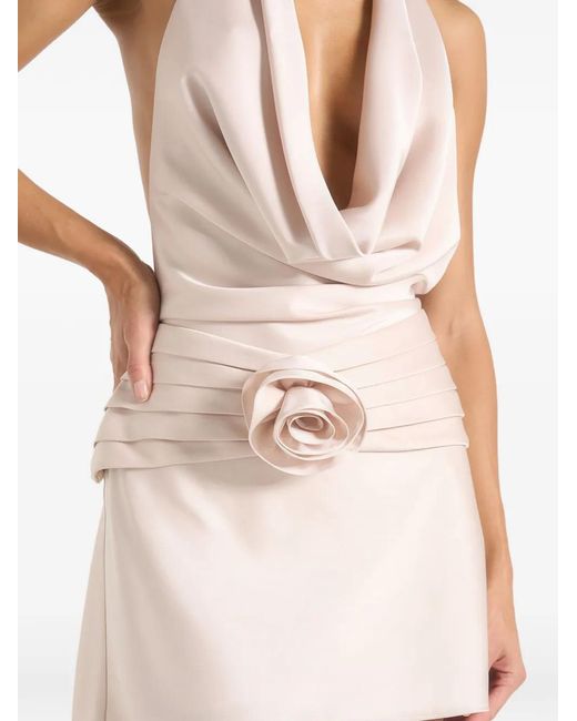 Manière De Voir Pink Christelle Rosette-Detail Mini Dress