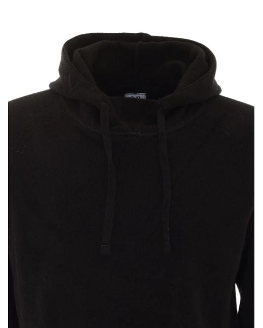 C P Company Black Lens-Detail Knitted Hoodie for men