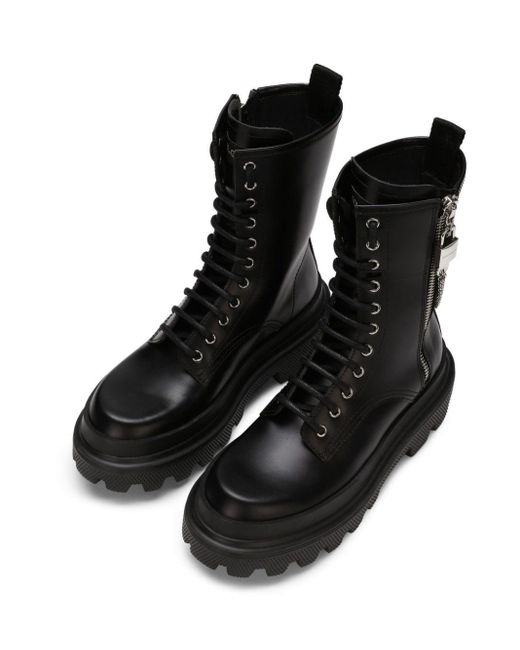 Calfskin ankle boots Dolce & Gabbana en coloris Black