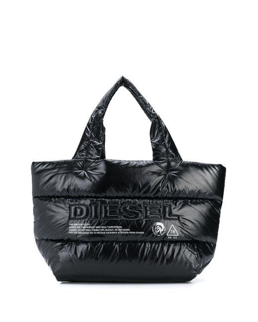 DIESEL Black Padded Tote Bag