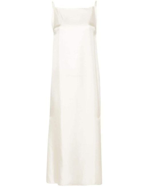 Loulou Studio Zijden Midi-jurk in het White