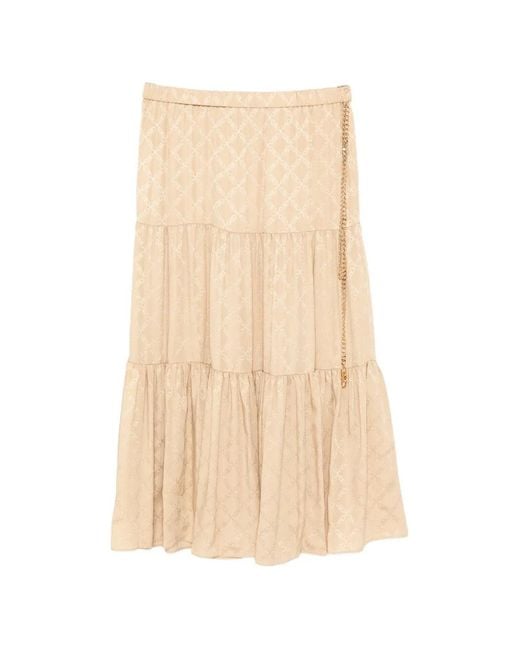 Michael Kors Maxi-Rok Met Monogram in het Natural