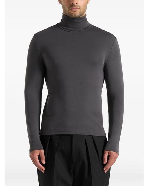 Manière De Voir Gray Ts006 Long-Sleeve Roll-Neck Top for men