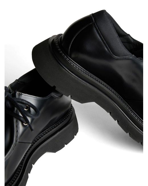 DSquared² Lace-up Patent Leather Loafers in het Black voor heren