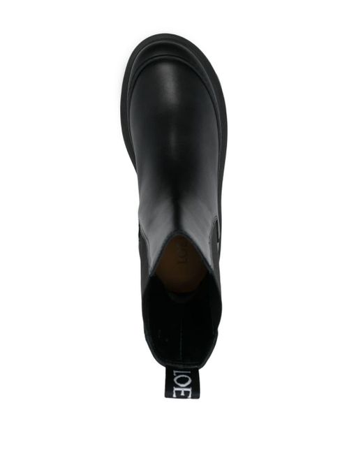 Loewe Black Logo-tab Leather Chelsea Ankle Boots