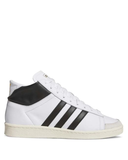 メンズ Adidas Jabbar ハイカット レザースニーカー White