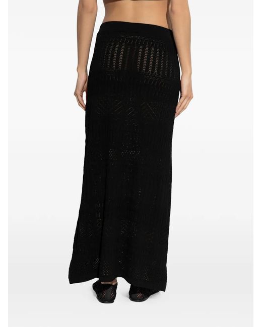 Akep Black Logo-Plaque Maxi Skirt