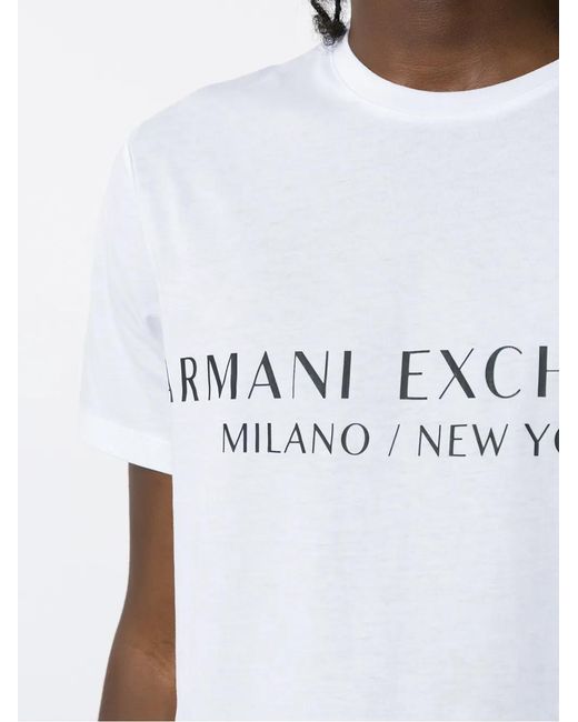 ARMANI EXCHANGE White Milano/new York Slim Fit Tee for men