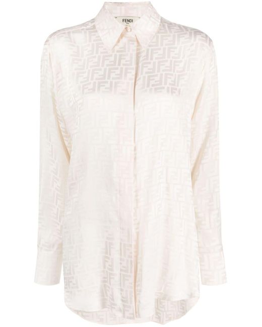 Fendi White Ff Silk Shirt