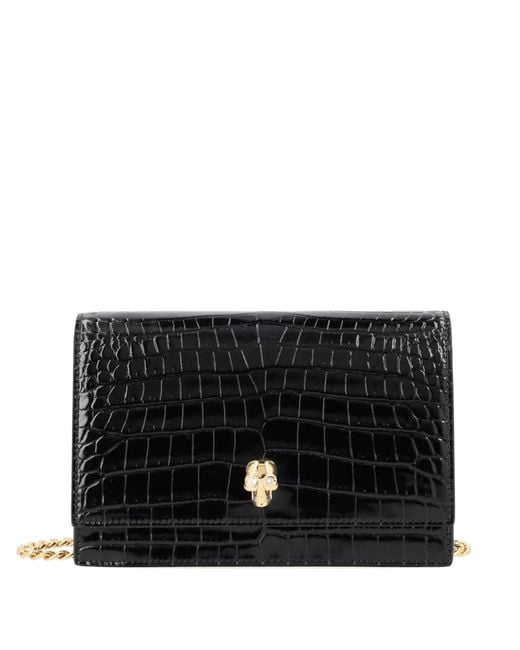 McQueen Black Small Skull Shoulder Bag