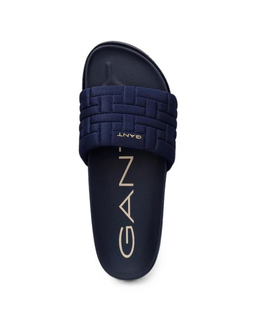 Gant Blue Woven-Effect Slides