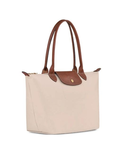 Longchamp White Le Pliage Large Nylon Tote