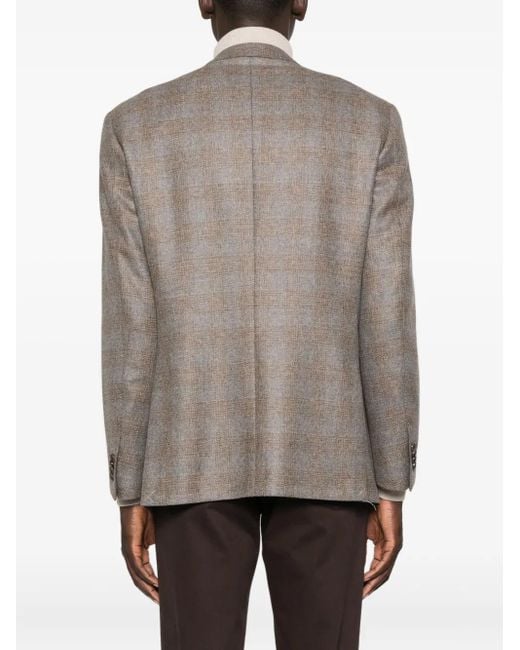 Corneliani Gray Checked Two-Button Jacket for men