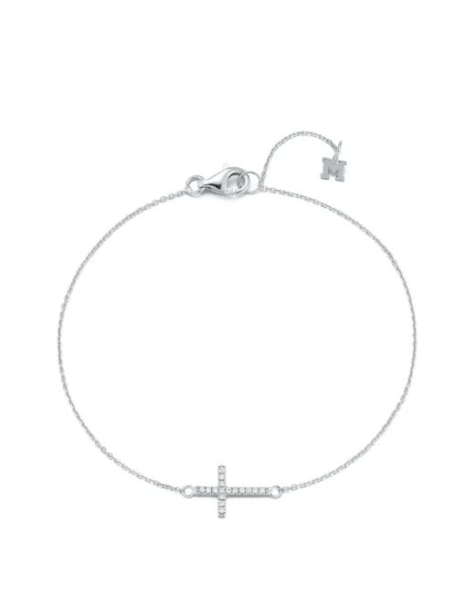 Mateo White Cross Diamonds Bracelet for men