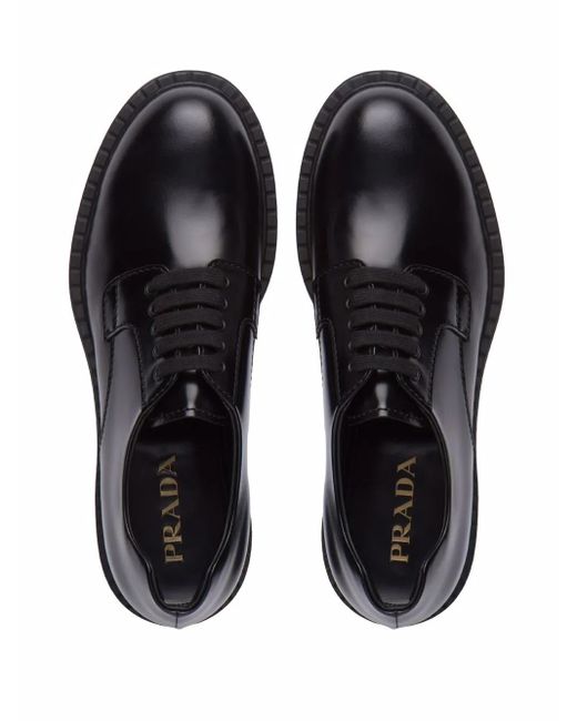 Prada Black Lace-up Derby Shoes for men