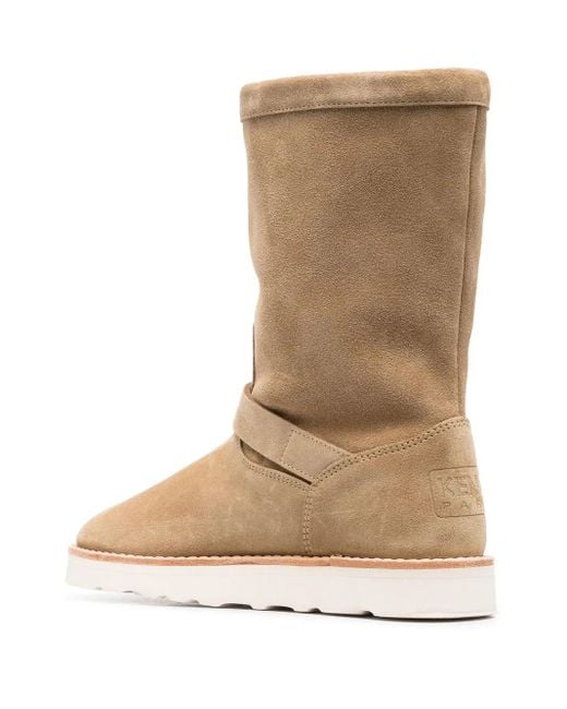 KENZO Natural Leather Shearling Boots