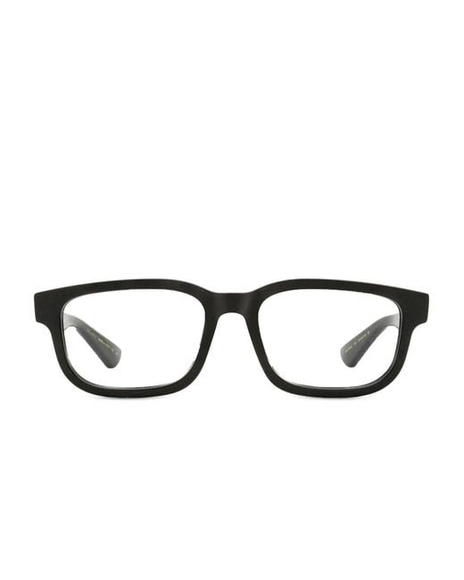 Gucci Black Rectangular-Frame Logo Glasses for men