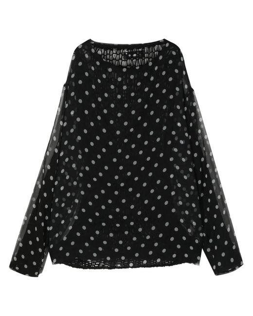 Undercover Black Polka-Dot Layered Blouse