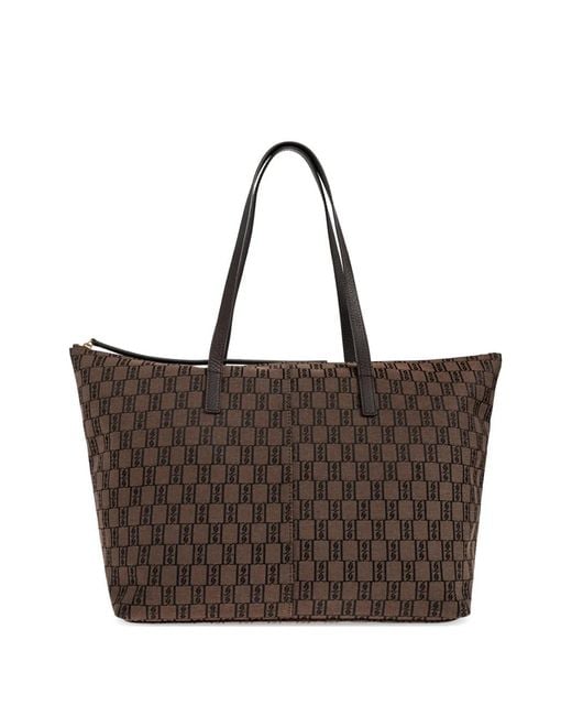 By Malene Birger Brown Monogram-Pattern Tote Bag