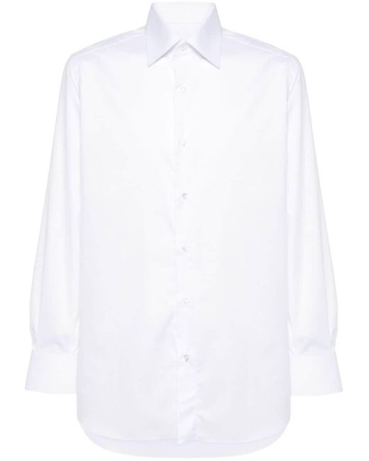 Brioni Katoenen Overhemd in het White voor heren
