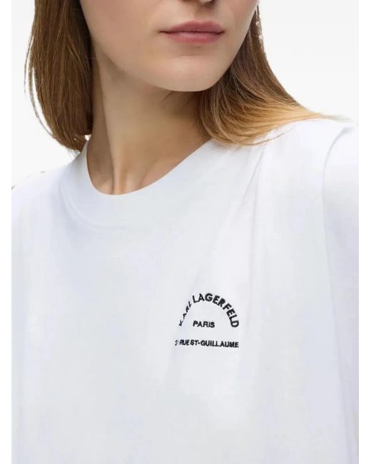 Karl Lagerfeld White Logo-Print Sleeveless Tank Top