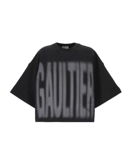 Jean Paul Gaultier Black T-Shirt mit Logo-Print