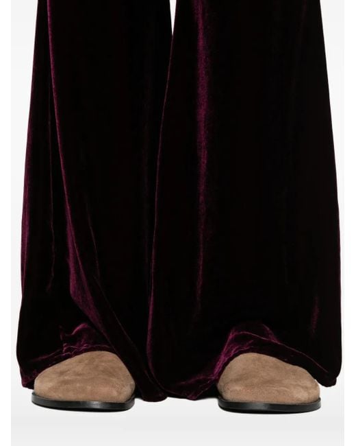 Forte_forte Black Plain Velvet Flare Pants