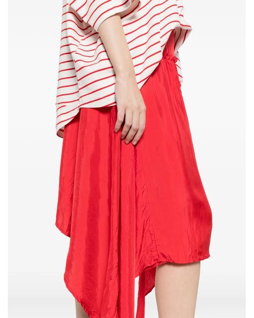 Plan C Red Tie Detail Skirt